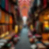 Vibrant souk filled with colorful textiles