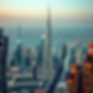 Panoramic View of Dubai's Evolving Skyline Panoramic view of Dubai's skyline with Atria Tower