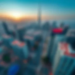 Aerial view showcasing the skyline of Barsha Heights