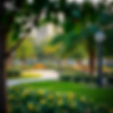 Lush Community Park in Barsha Heights Community park in Barsha Heights with lush greenery