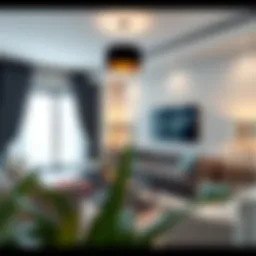 Stylish living area showcasing modern furnishings