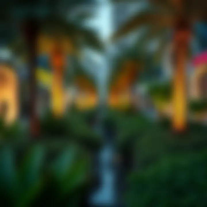 Lush landscapes of the City Walk area