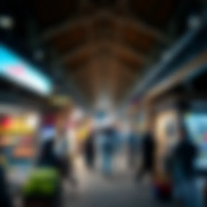 A bustling market scene highlighting retail opportunities within Dubai Wharf