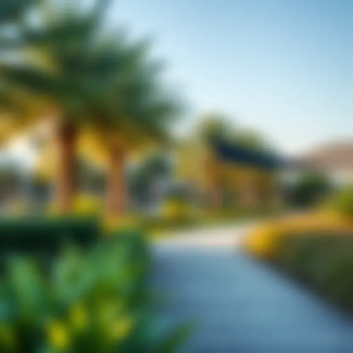 Community park in Jumeirah Islands with lush greenery