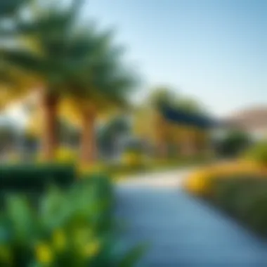 Lush Community Park Community park in Jumeirah Islands with lush greenery