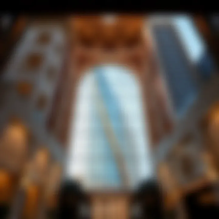 Architectural detail highlighting the unique design of مول الشامخة