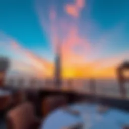 Stunning sunset view from a rooftop restaurant in Dubai