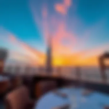 Breathtaking Sunset View Stunning sunset view from a rooftop restaurant in Dubai
