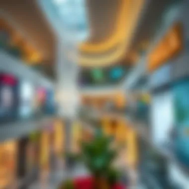 Interior Atmosphere at Uptown Mirdif Mall Interior shot of the mall highlighting the vibrant shopping atmosphere