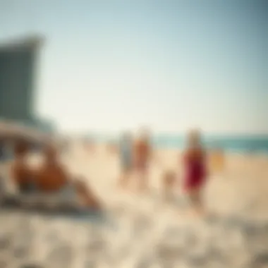 Vibrant Beach Scene at Jumeirah Beach Residence Vibrant beach scene at Jumeirah Beach Residence with families enjoying the sun