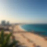 A panoramic view of Lamer Beach showcasing its stunning shoreline and vibrant atmosphere