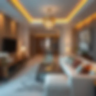 Cozy living area in a long stay apartment with elegant decor