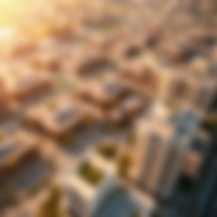 Aerial view of Nad El Sheba showcasing residential developments