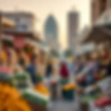 Vibrant local market scene in Nad El Sheba