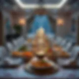 A beautifully arranged iftar table showcasing a variety of dishes
