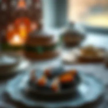 Symbolic Dates for Iftar Traditional dates served on a decorative plate for breaking the fast