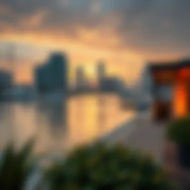 Scenic waterfront view of Dubai with recreational spaces