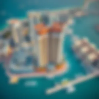 Aerial Perspective of Wyndham Dubai Marina Aerial view highlighting the strategic location and surroundings